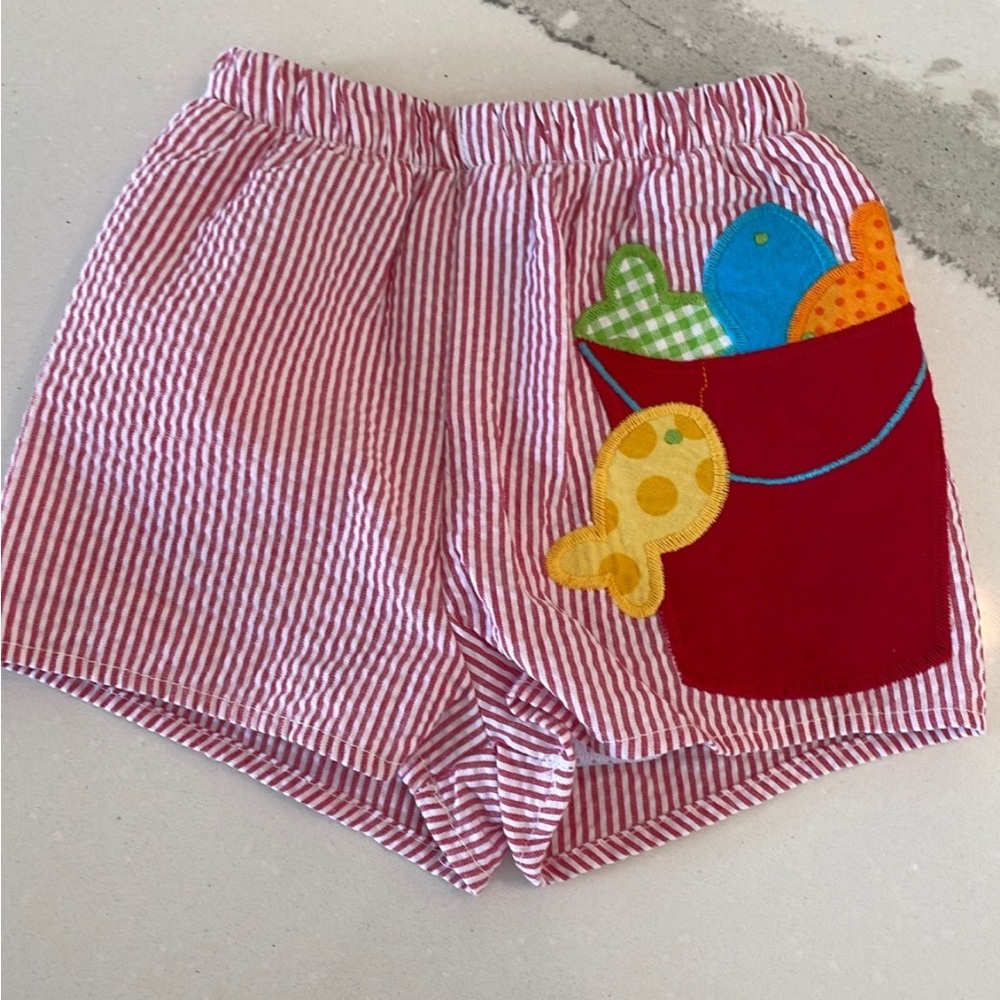 Bailey Boys 3mnth swim trunk bucket seersucker